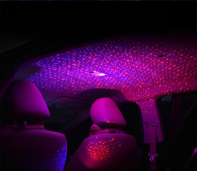 Romantische omgevingsatmosfeer Armwest doos lichte auto dak plafond ster licht twinkle effect neon glow laser lamp met retailbox 2675876
