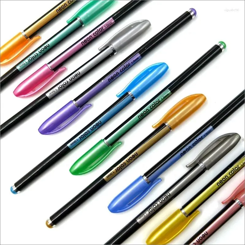 12/24 kleur gelpen metalen pastel helderheid schetsen tekening verf potloodstationery school marker voor kinderen geschenken