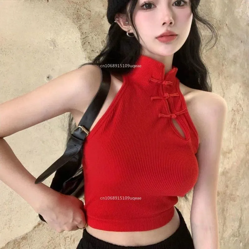 CAMISOLELE TOBLES VINTAGE HAULT CAMIS for Women Sleveless Wszechmocne swobodne guziki Femme Croset Tops z wbudowanymi stanikami kobieta