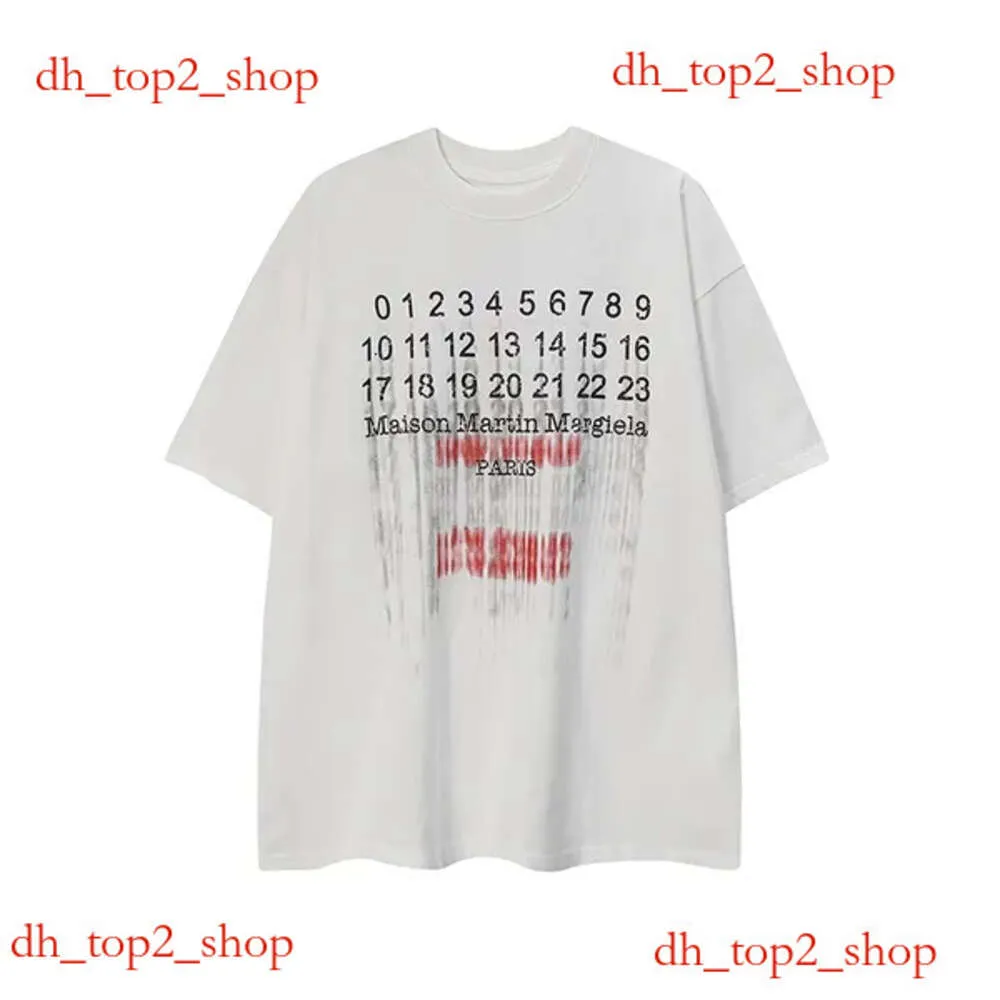 MM6 T-shirt Heren T-shirts Margiela digitale kalender alfabet borduurwerk T-shirt zomer voor shirts dames tops tees 7176 5462