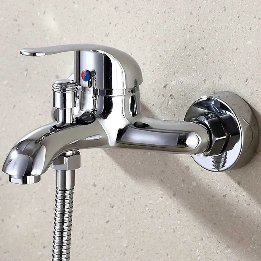 Rubinetti del lavandino da bagno rubinetti bacino a parete a parete acqua calda calda fredda miscelatore a doppio foro mixer tople valvola vano da bagno con doccia nascosta hardware