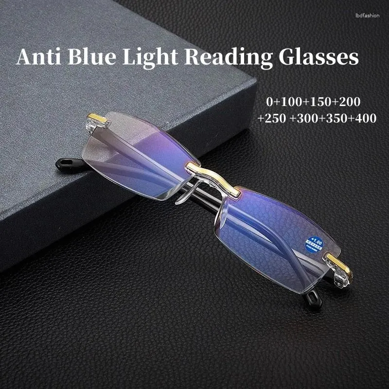 Lunettes de soleil Lunes de lecture de lumière anti-bleu hommes Businessless Presbyopic Eye Femmes Vintage Ultralight Optical WEEDEAREAR