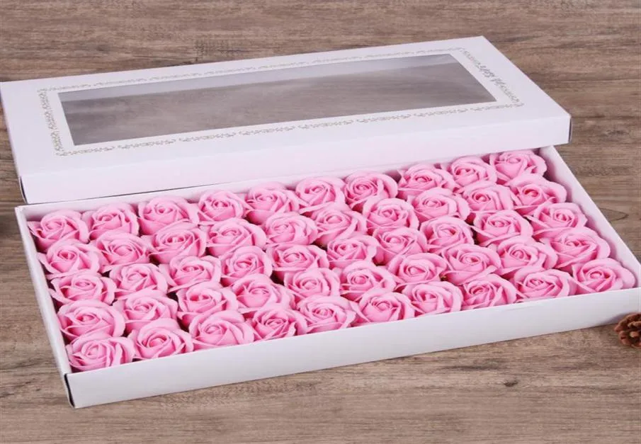 50 pièces de feuille de savon rose artificielle décoration de fleur de fleur décoration de mariage fausse décoration de mariage fleurie box285b3588220