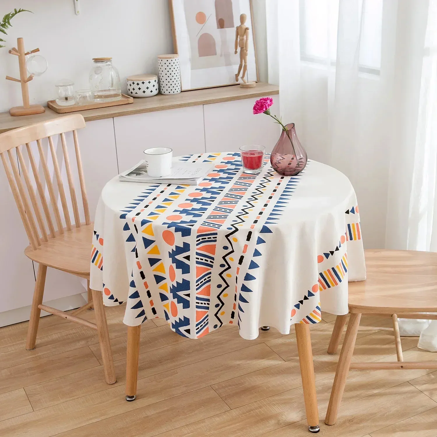 Couche de nouée à imprimé géométrique Boho Caxe à pousse