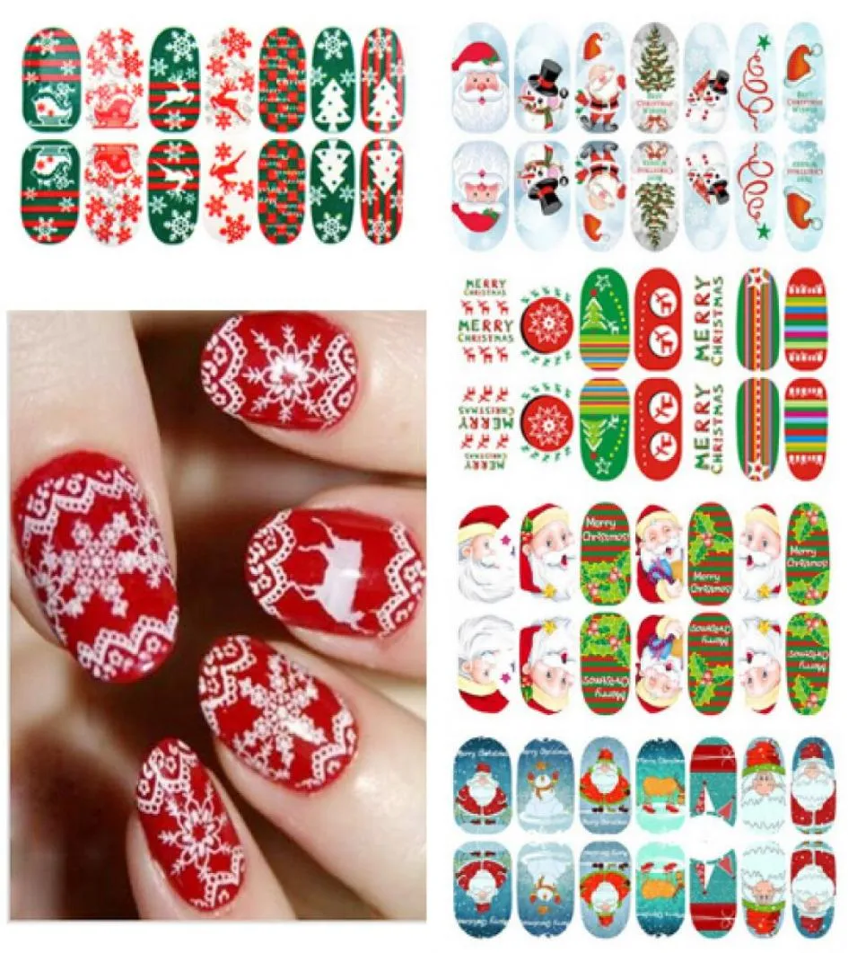 Manicure Luminous Full Sticker Series Christmas Snow Santa Claus Festival Starters de pregos Adesivos de presente Decoração de unhas9095576