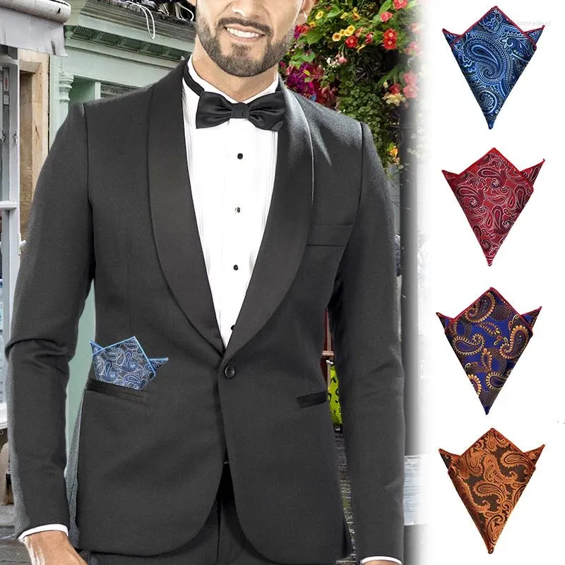 Bow Ties Men's Men's Luxury Motherchief Elegant Floral Brodery Pocket Square British Design Wedding Business Towel Gift