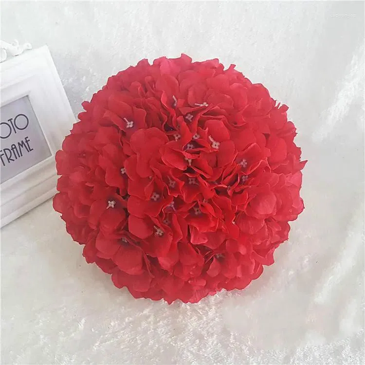 Decoratieve bloemen 23 cm kunstmatige hortensia bloemenbal hangende centerpieces zijden rozen bruiloft kussen ballen