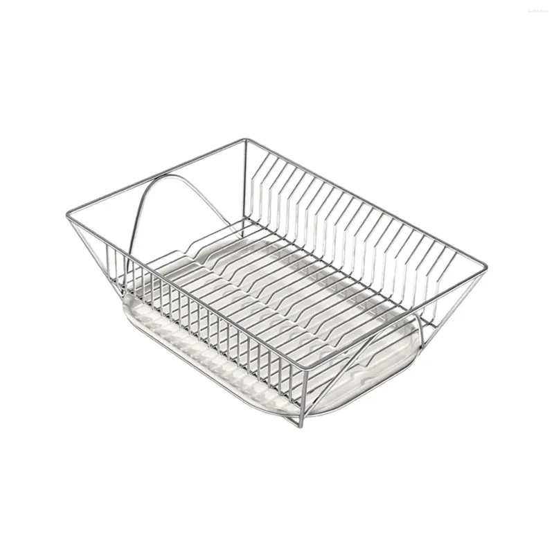 Rack de vaisselle de rangement de cuisine avec drainage en acier en acier armoire pour comptoir l'organisateur de l'étagère amovible séchage