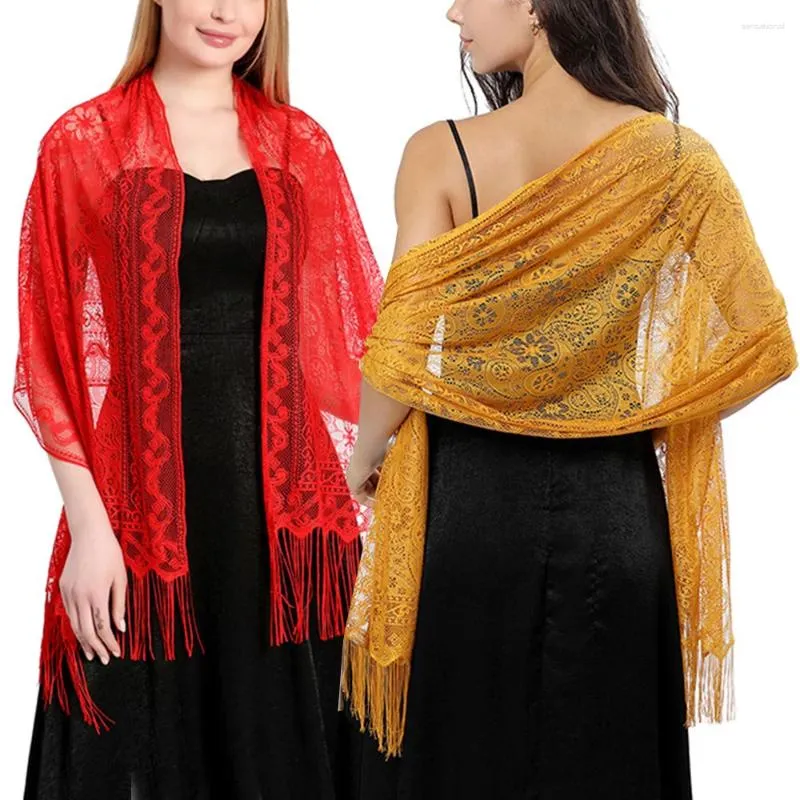 Lenços femininos lace shawl lenço elegante vestidos de noite xale