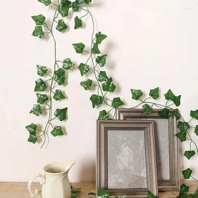 Decorative Flowers 12PCS 6-foot Sweet Potato Vine With Fine Leaves. Indoor Wall Mounted Pipes Ceiling Decoration Wrapped Green Plants