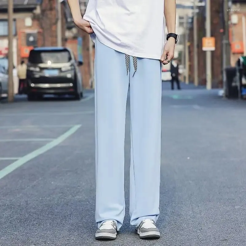 Pantaloni da uomo Trend di moda primaverile dritta semplice carico personalizzato in stile coreano 2024