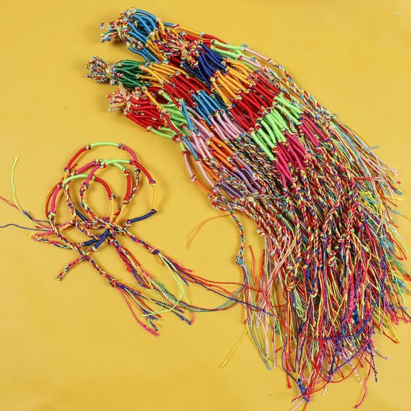 Feest gunst 40 stks kleurrijk geweven touw string armband enkels voor kinderen verjaardag gunsten kleine gasten cadeau bruiloft festivals