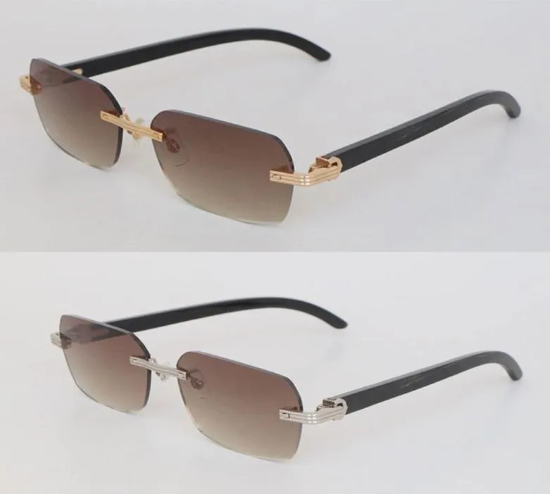 Moda Original de óculos de sol Black Buffalo Horn for Women Square Rimless Frames Designer unissex Sun Glasses 0272S óculos de luxo de luxo Ho2187884