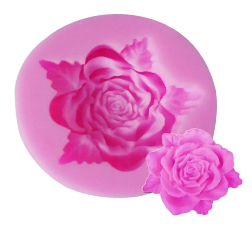 Nowa sprzedaż silikonowa forma do ciasta w kształcie liści różowej.