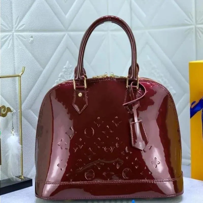 Klasik dama tahtası kontrast çanta bb kadınlar miroir tote kabuk çanta parlak çantaları gerçek deri kadın deri crossbody omuz b cmre