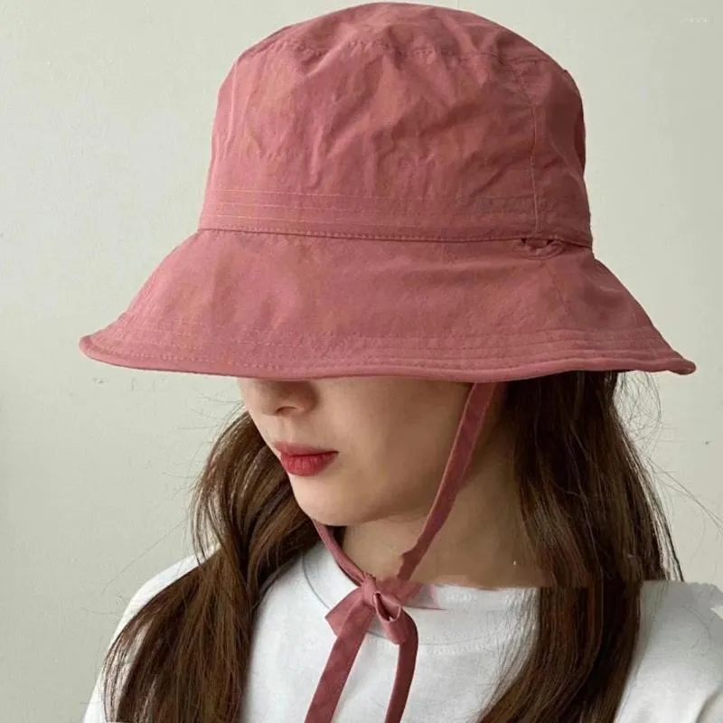 Berety szerokie grzbiet słoneczne czapki dla kobiet pasy krawata panama składany kubełko czapka letnia ochron