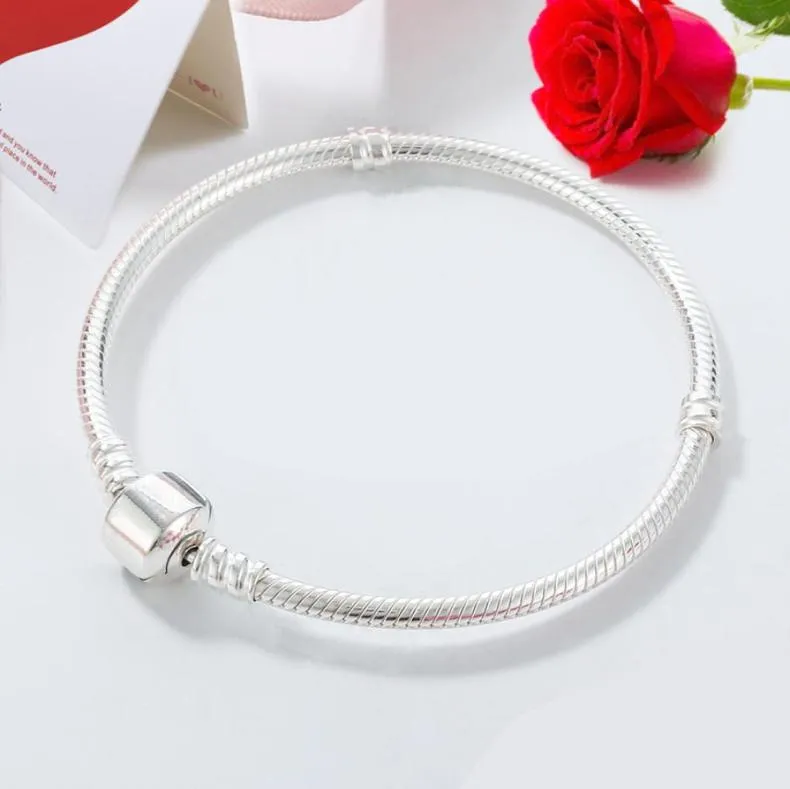 Donne 925 braccialetti di fascino in argento sterling fai da te vestito originale per perle cuori cuori braccialetti regalo di fidanzamento di compleanno con box8696292