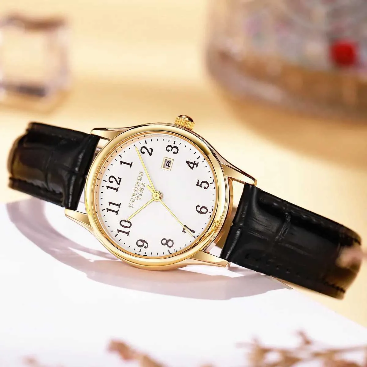 Orologi da polso Chronos Luxury for Woman Ladies di alta qualità quarzo Data impermeabile in pelle Donne Es Reloj+Box D240430