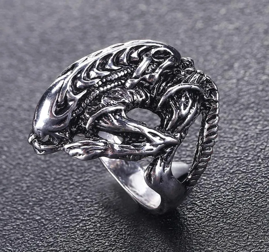 Vendre AVP Alien Punk Ring Warrior Rings Cool Jewelry Animal Biker Skull pour hommes et femmes4113534