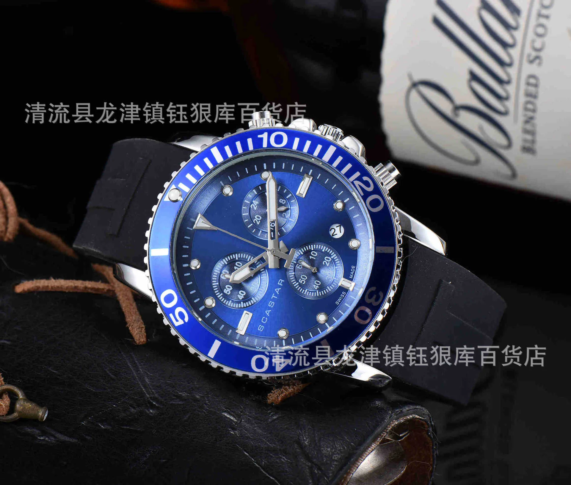 Montres Watchs AAA 2024 Watch Watch Rubber Band à six broches Quartz Full Function Mens Watch