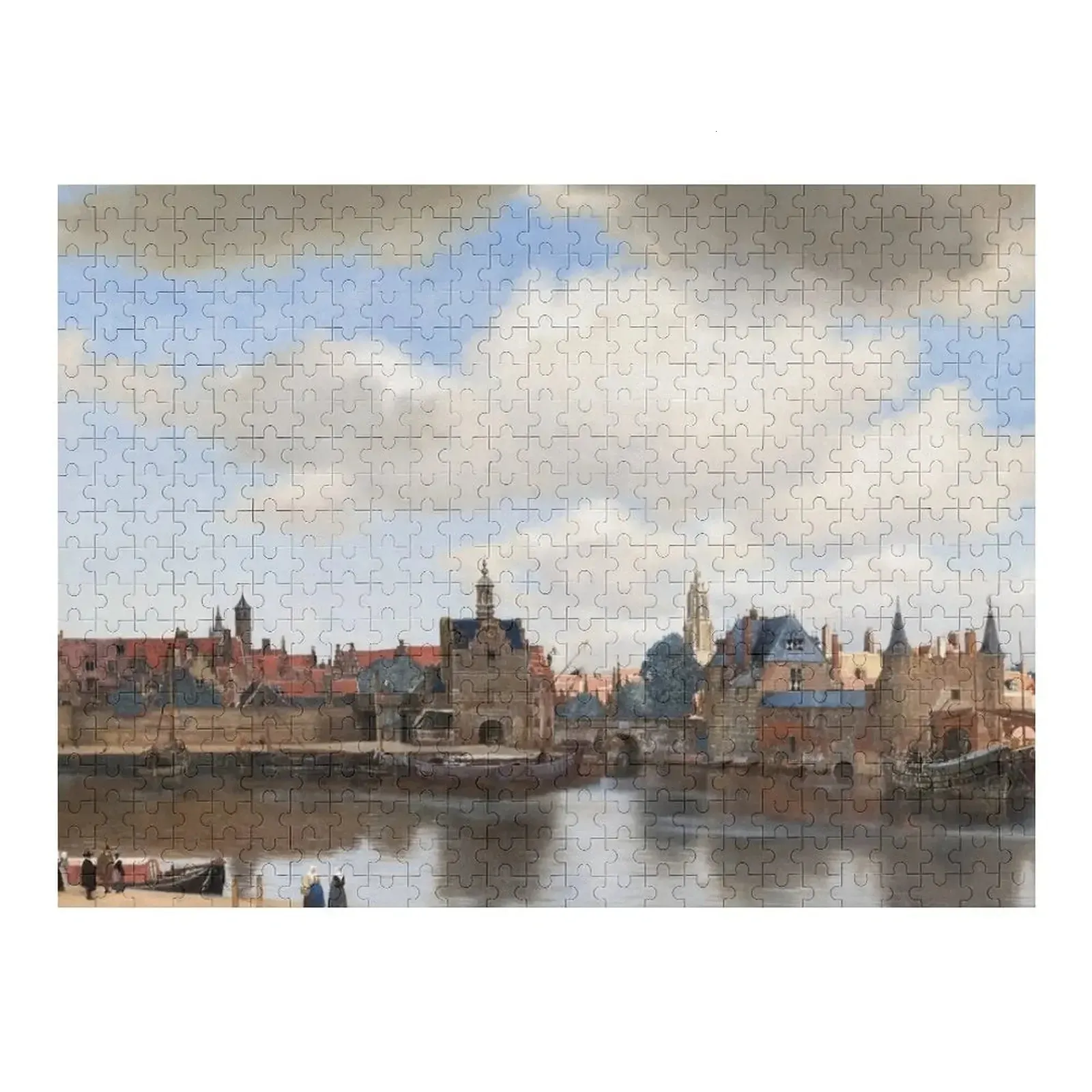 Johannes Vermeer.View of Delft 1660-61.Jigsaw puzzel gepersonaliseerde houten naamspel kinderen 240428