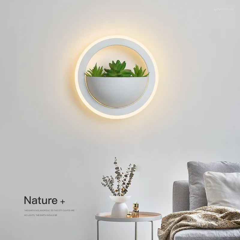 Настенная лампа скандинавской светодиодной спальни спальня современная минималистская зеленая творческая креативная проход декоративный WJ912