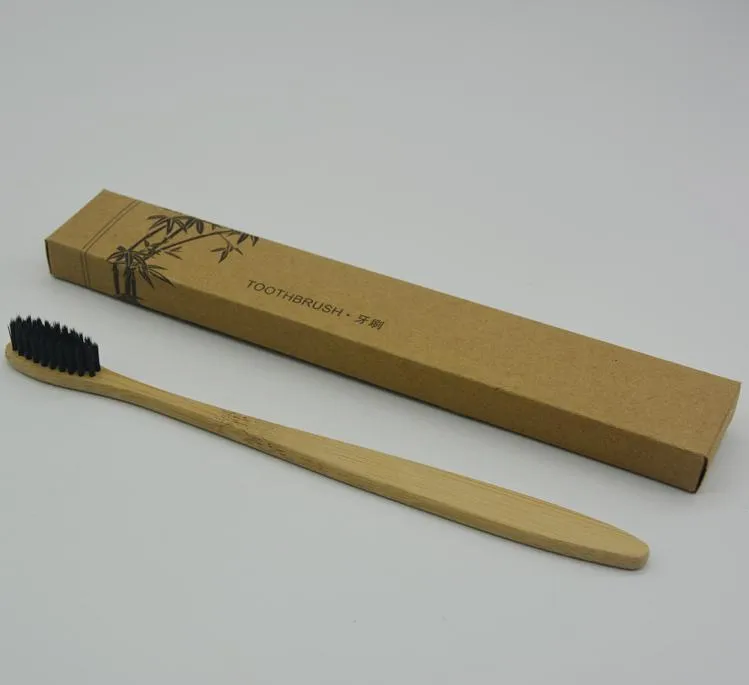 Brosse à dents en bois amical de l'environnement Brosse à dents en bambou Soft Bamboo Fibre en bois Handle Lowcarbon Ecofriel pour les adultes ORAL1154486