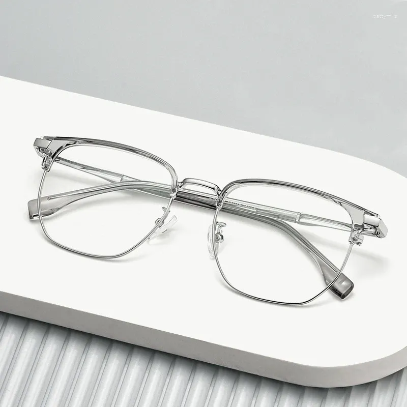 Sunglasses 80523 High Quality Retro Large Frame Reading Glasses For Men's Computer Anti Blue Light Professional Customiz Presbyopia