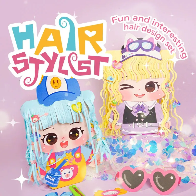 Styliste de coiffure DIY Toyfun et ensemble de conception de cheveux intéressants Design une variété de coiffures pour 3 enfants 240420