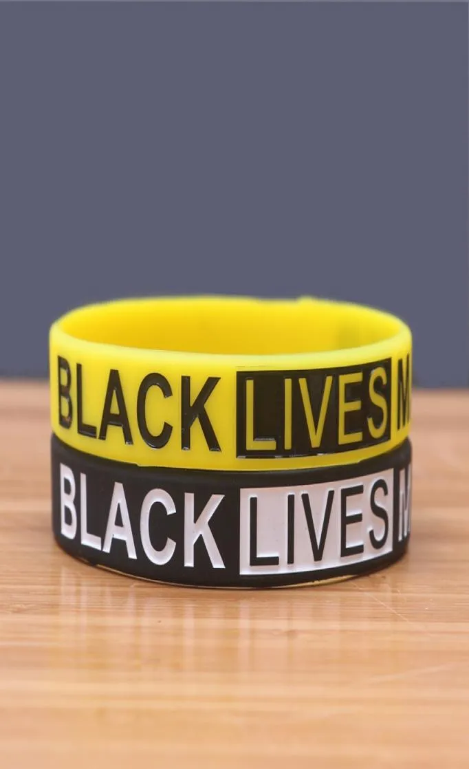 Black Lives Matter Polsband Silicone Pols Pols Bracelet Cuff Polsband Fashion 2 Colors Rubber Bracelet Party Favor cadeau ZZA24749280713