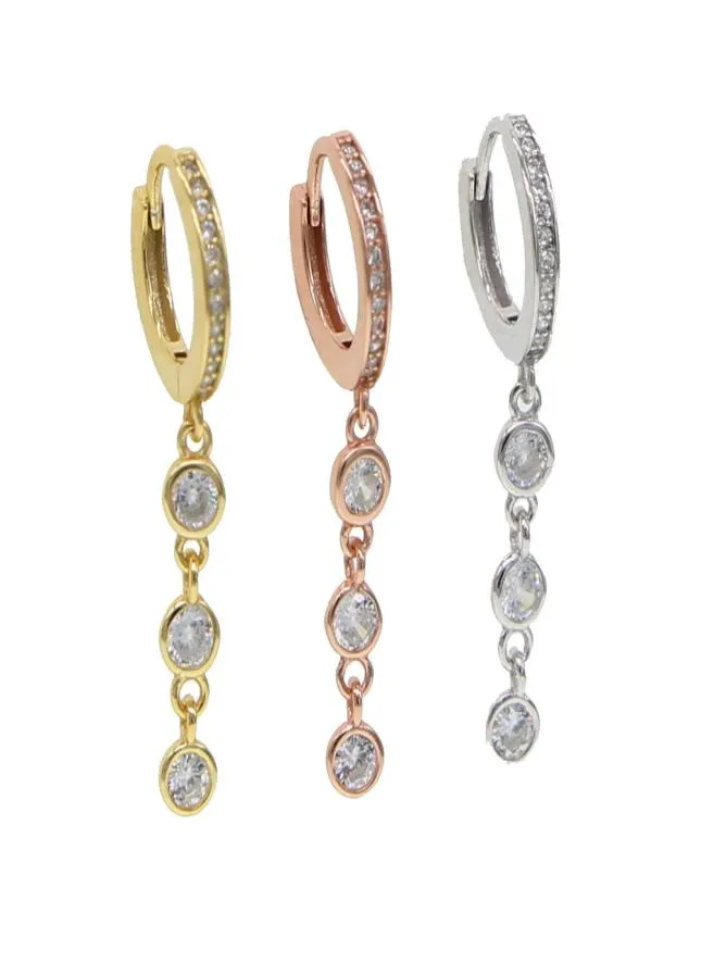 Tassel CZ Dangle Earring 100 925 Sterling Siliver Wedding Bridal Gift Elegancja CZ Drop Charm Sparing Cubic Zirconia Long Earring189189