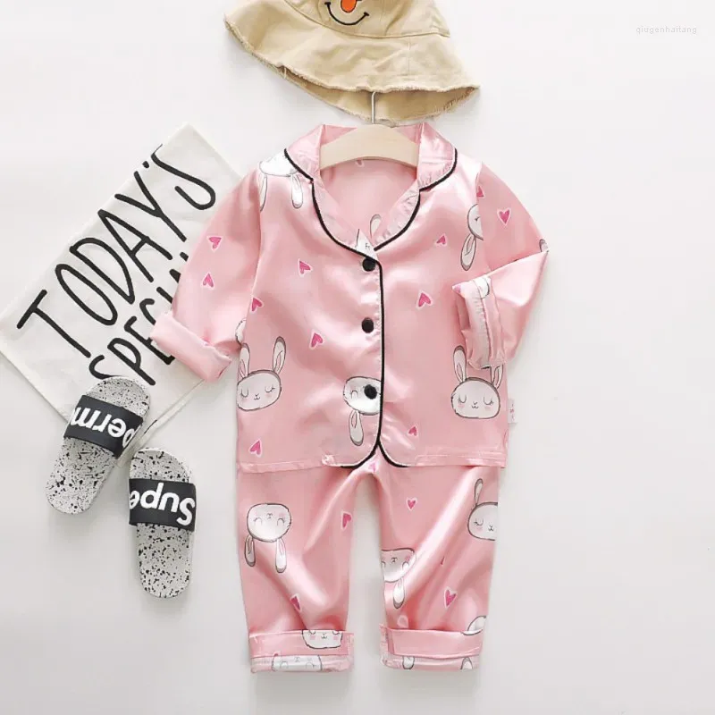 Kleidungsstücke Cotton Baby Girl Boy Nachtwäsche Anzüge Cartoon Kinderhemd Top Hosen 2pcs Kleidung Set Frühling Kleinkind Pyjamas Kinder 0-4y
