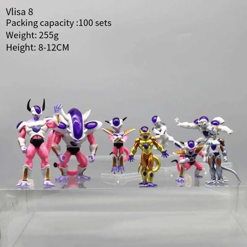 Action Toy Figures 8pcs / Set Z Anime Figure Frieza Fleu Form Figures Action Fipezer Doll Collection Collection Modèle Toys Cadeaux