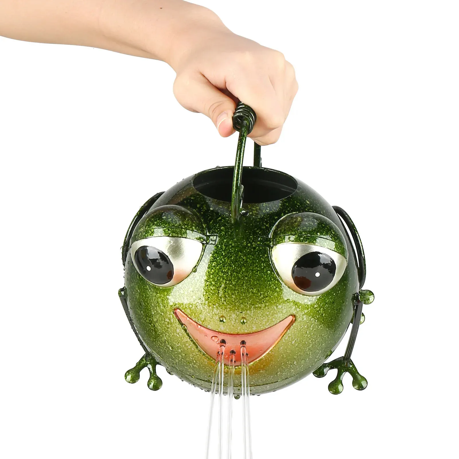 Tooarts Cartoon Frosch Wasser Topf Eisen Wasser Pot Garten Sprint Wasser Topf Fee Garten Dekoration Kinder DIY Garden 240424