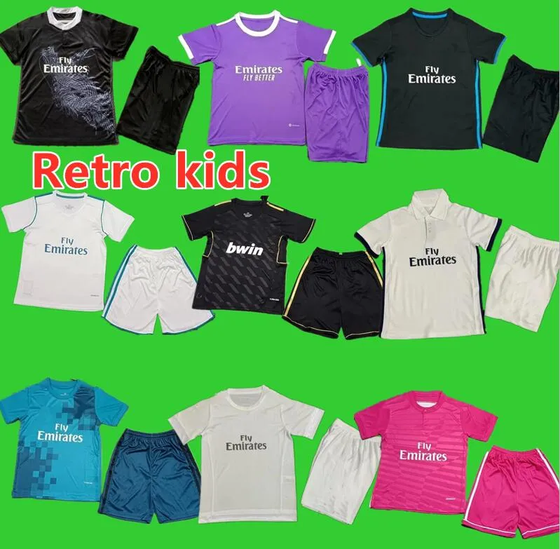 Retro Classic Real Kids Soccer Jerseys 2011 12 14 15 16 17 18 Benzema Marcelo ISCO Carvajal Bale Sergio Ramos Madrid Ronaldo Kinderen Girls Sets voetbalshirt 888