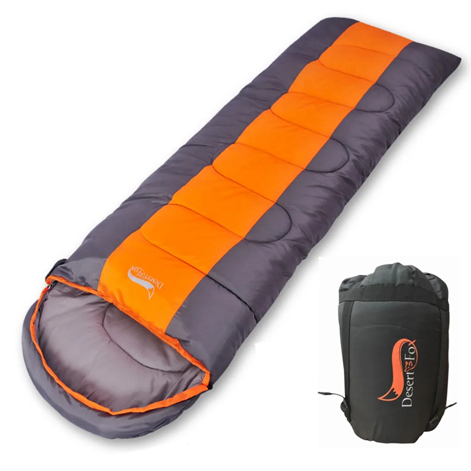 Desert Fox Camping Sleeping Bag 220x85cm Envelope waterdichte shell lichtgewicht compressiezak voor wandelreizen 240416