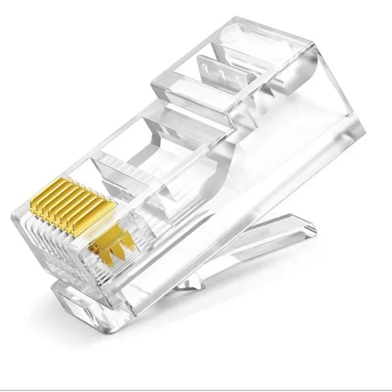 1/5/10/20/Durchlaufen RJ45-Steckerkristall-End-Gold-plattiert 8P8C CRIMP UTP Standard Ethernet-Netzwerkmodularstecker