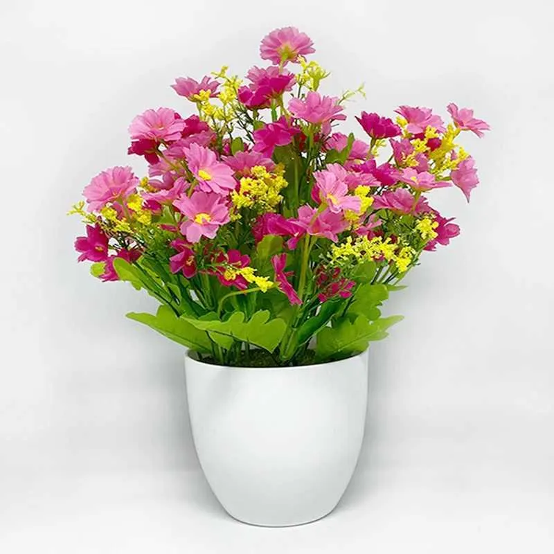 Planters Pots Artificial Daisy Potted Plants Lifelike Stars Plants Artificial Flowers Home Decoration Crafts