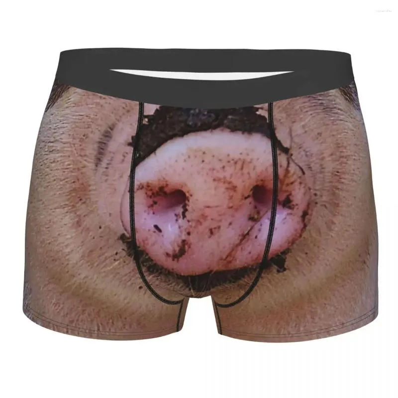 Sous-pants Cool Funny Pig Mnout Boxer Shorts Planchettes Men's confortable Animal Briefes de nez sous-vêtements