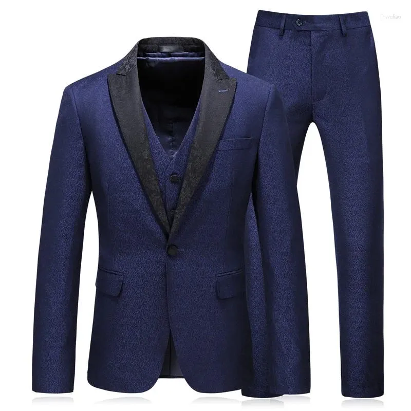 Ternos masculinos Moda Homens com marca impressa Marinha azul masculino Floral Blazer Designs
