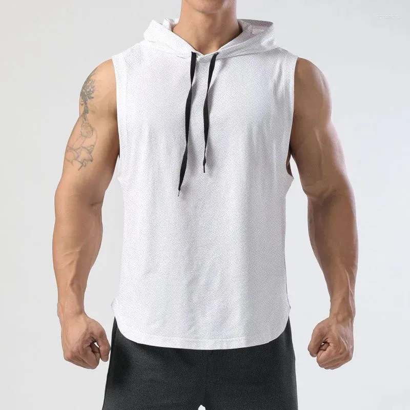 Gilet à capuche pour réservoir masculin pour la chemise de basket-ball de basket-ball de sport Camisole mince top sans manches