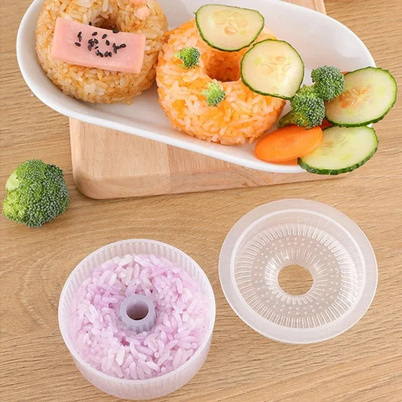 Donut Round Rice Ball Stampo Sushi Sushi Maker Fai da te Easy Rice Press Mormo Bento Set bambini Accessorio da cucina