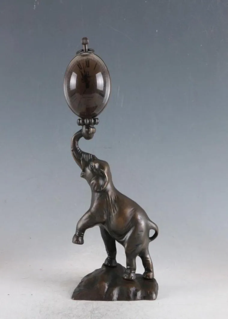 Antiek Europeaan voortreffelijke koperen klassieke mechanische olifant Clockgtgtgt 566902222