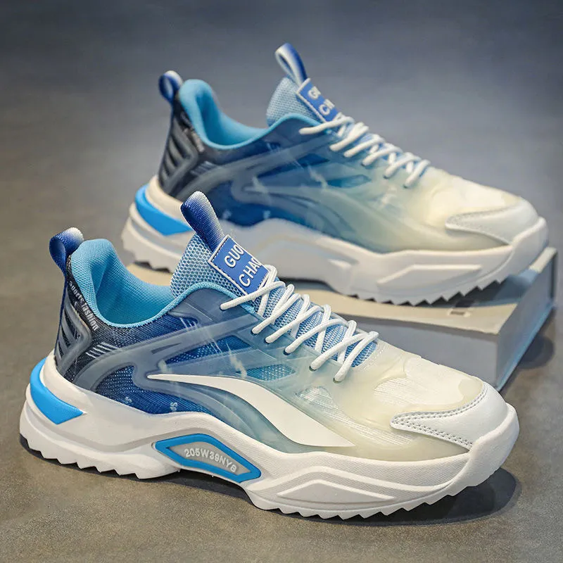Лето новая дышащая сетчатая повседневная обувь Тенденция универсальная голубая спортивная обувь Gai