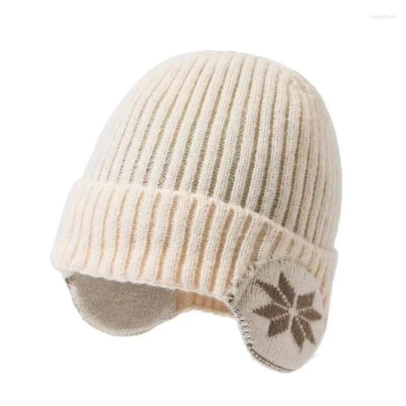 Beralar Kış Kış Kadınlar Kulak Şakası Koruma Örme Şapka Erkekler İçin Sevimli Kore Sıcak Tığ şapkaları Moda Yüz Soğuk Alın