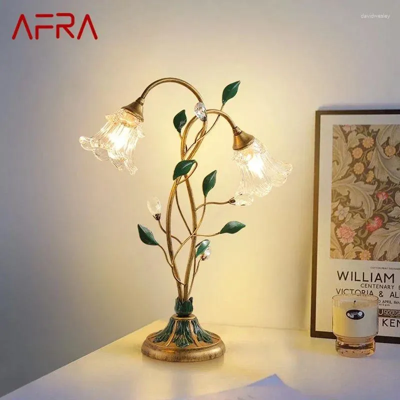 Lampade da tavolo AFRA LAMPAGNO CONTEPPARIMENTE Pastorale francese LED Creative Flower soggiorno camera da letto e studia la scrivania della decorazione per la casa