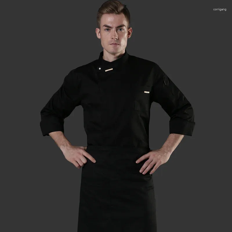 Bühnenbekochte Koch Kopf Arbeit Uniform Herren High-End Langarmer Herbst und Winter El Western Küche Catering Senior Kitchen