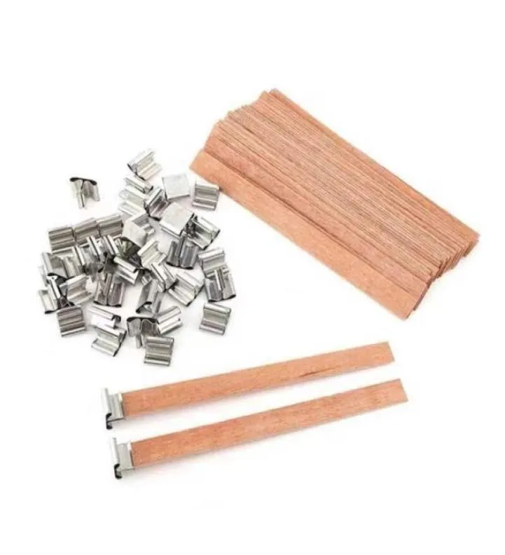 50 pcsset 8 mm 13 mm 15 mm houten lontkaars met kaarsenwickstandstand DIY TAFEL Decoratie Parffin Wax kaarsen Accessoires L03237551606