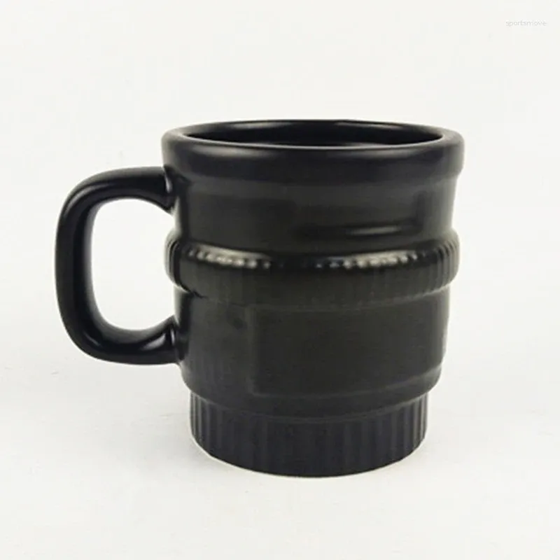 Kubki ceramiczny kubek do kawy Matowy czarny glazurka soczewka Specjalna kreatywna kamera entuzjastów Pogfiki