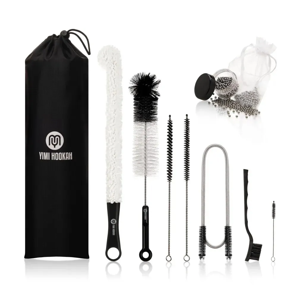 Yimi Hookah Cleaning Brush Kit Flexibel Drain Borst Hookah Bowl Brush Defer Cleaning Pärlor Hopah Borstar tillbehör. 240429